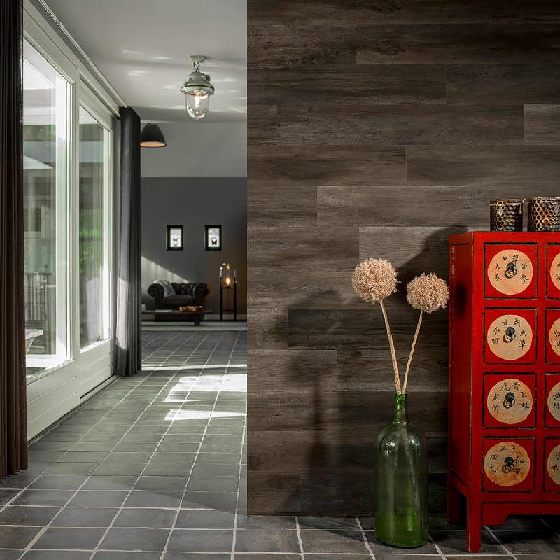 Wallart planches d'aspect de bois noir charbon 432700_3