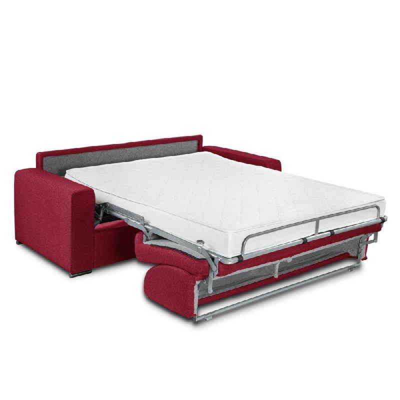Canapé lit 2-3 places Dreamer - Convertible express 120x197 cm - Matelas 16 cm en mousse visco-élastique - Tissu NEO rouge_3