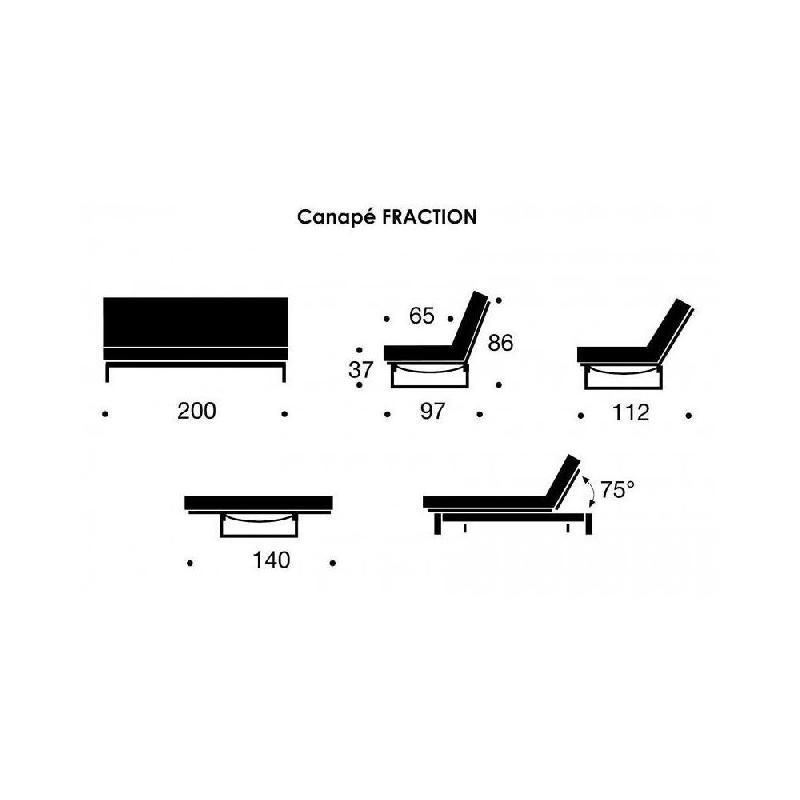 Canapé clic-clac convertible Innovation Living Fraction - Lit 140x200 cm - Capitonné tissu Soft Mustard Flower_3
