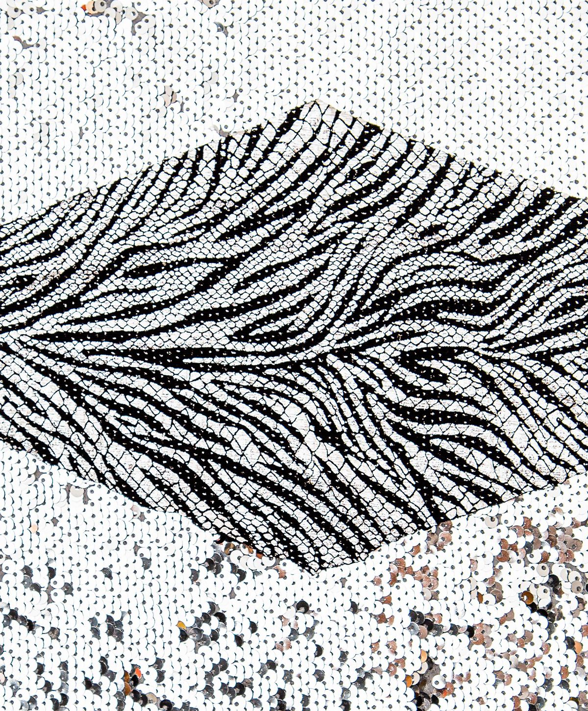 Masque barrière grand public Bling Bling Silver - motifs métallisés zèbre/serpent - made in France - lavable 30 fois_3