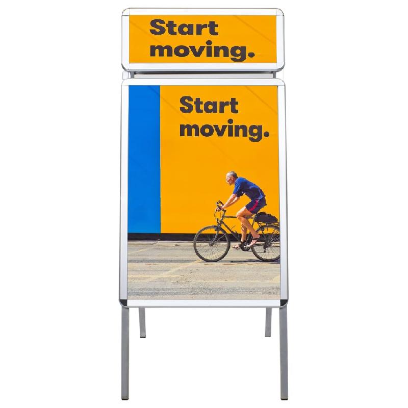 Vidaxl support d'affiche a1 avec en-tête pour clients aluminium 51202_3