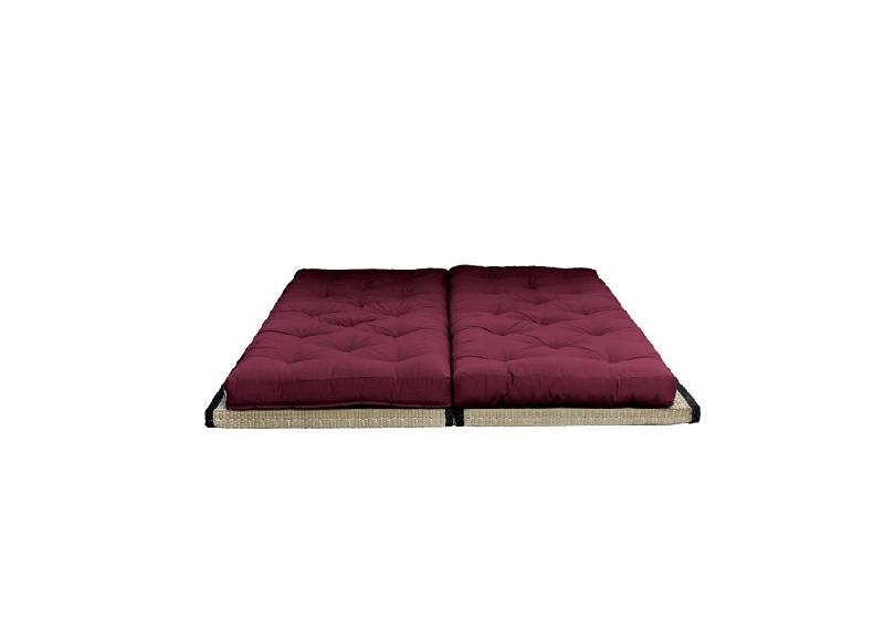 Banquette futon tatami CHICO bordeaux - couchage modulable 140 x 200 cm ou 2 x 70 x 200 cm_3