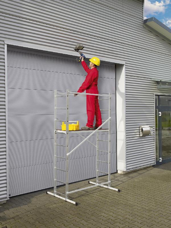 Échafaudage aluminium HobbyStep H4 HAILO - hauteur de travail 4 m - léger, mobile, montage rapide, norme E85-200_3