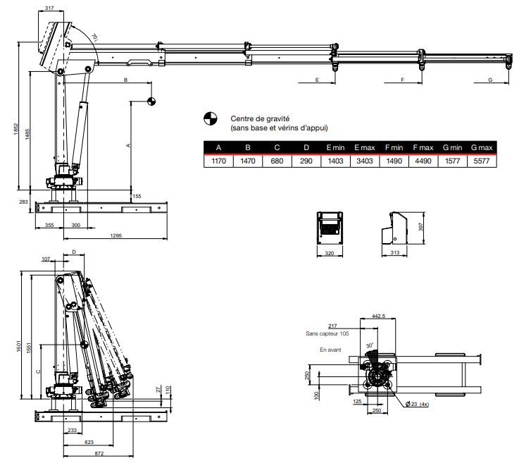 T-duo 029 grue auxiliaire - Hiab - 2,6 tm à commande manuelle - portée des extensions hydrauliques 3,4 à 5,5 m_3