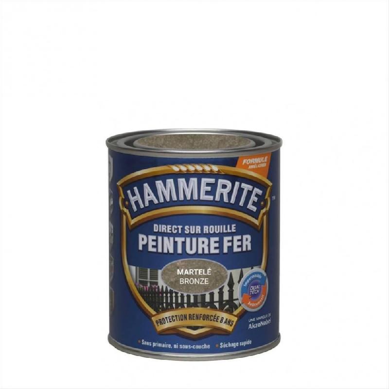 Peinture fer extérieur direct sur rouille - HAMMERITE bronze martelé 0.75 L - Protection durable et décoration_3