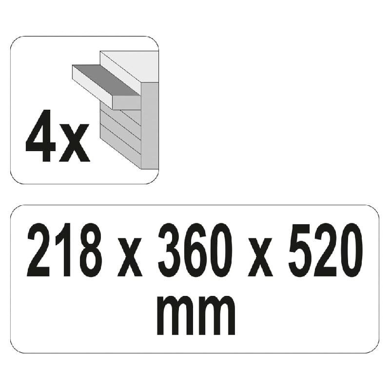 Yato boîte à outils avec 4 tiroirs 52x21,8x36 cm 434403_3