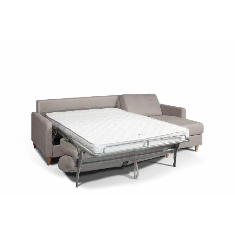 Canapé convertible d'angle Nordic 140cm - Matelas 16cm - Système express sommier lattes Renatonisi - Tweed gris silver_3
