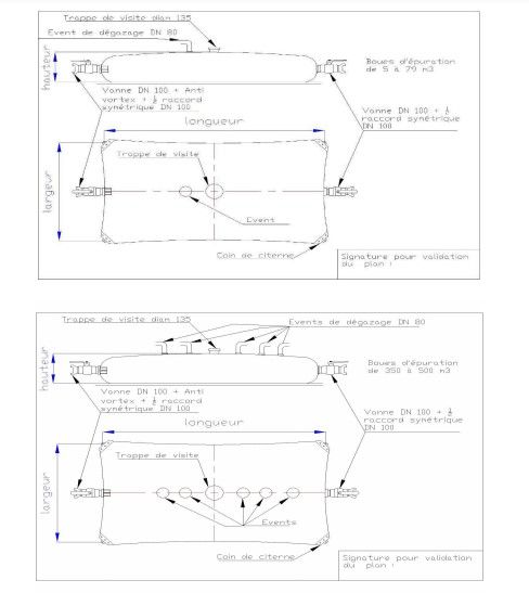 Citerne souple de stockage pour boues d'épuration - RCY - 1300 g/m² - équipée de vannes pour brassage_4