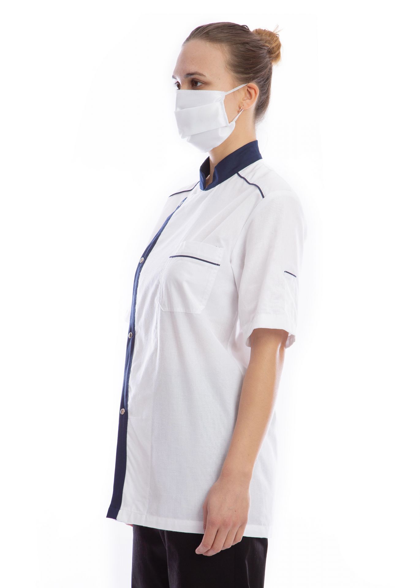 Veste de cuisine mixte - modèle Cagnes - manches courtes ou longues - personnalisable - Made in France_4