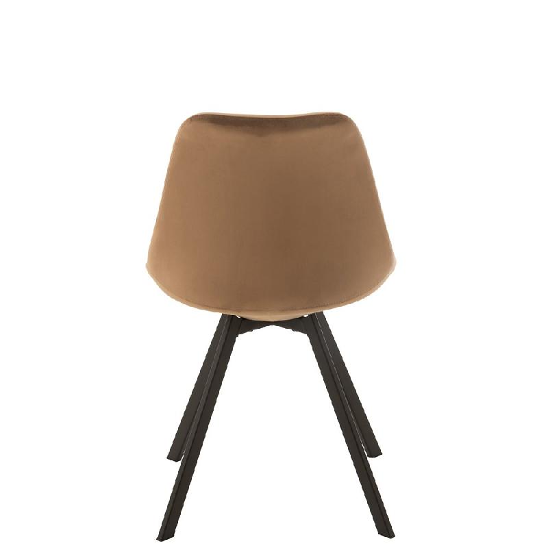 Chaise design RATRI en tissu marron - pieds métal noir - confort optimal et style moderne_3