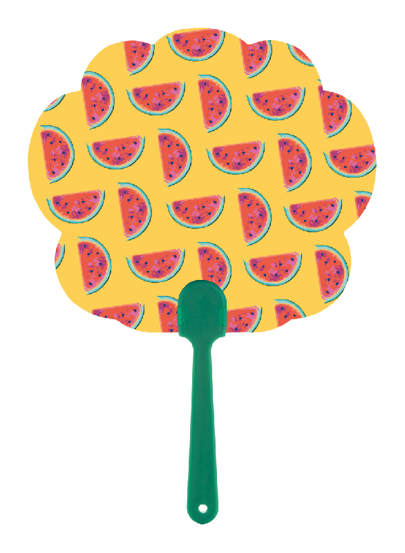 Éventail sur-mesure - poignée en plastique et papier stratifié - impression logo recto-verso_3