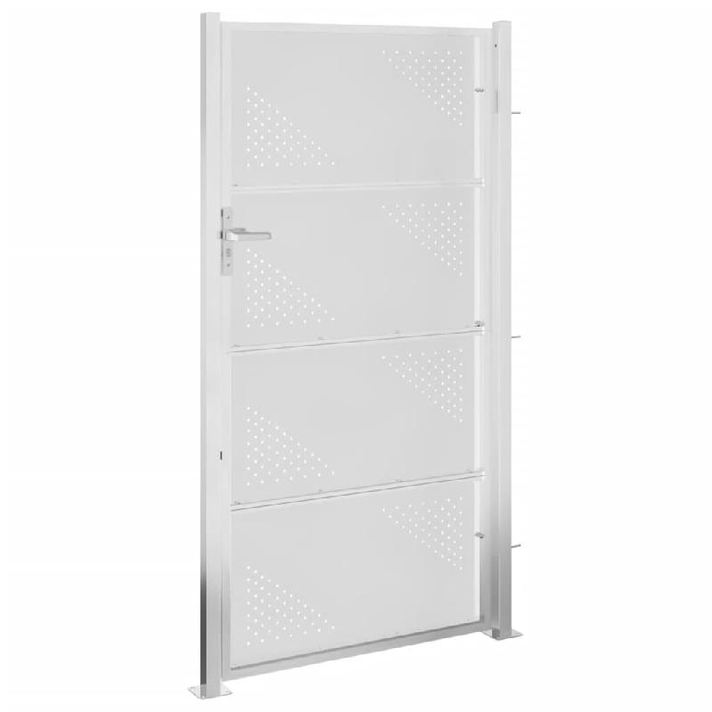 Vidaxl portail de jardin 100x200 cm acier inoxydable 376491_3