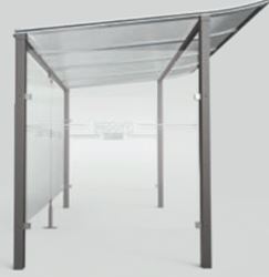 Abri vélos MODULO - simple et soigné avec toiture légèrement courbée, pose par scellement_3