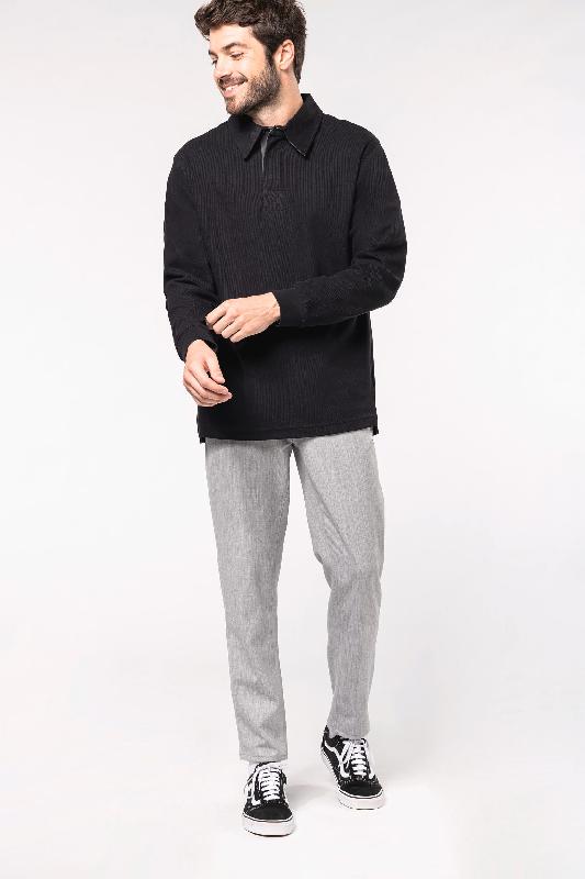 French rib - Polo côtelé manches longues Kariban - Réf: K221 - 100% coton, 330 g/m²_3