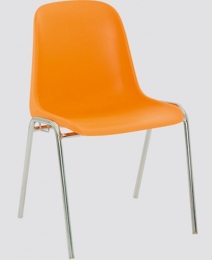 Lot de 4 chaises empilables en polypropylène - Piètement chromé - Référence 8490 CP S_3