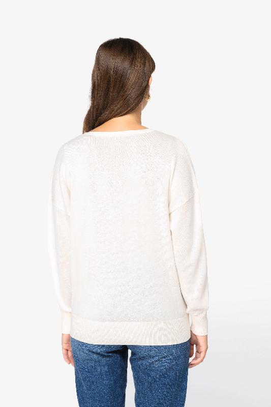 Pull écoresponsable col V femme en lyocell et coton biologique - Réf: NS921 - Marque Native Spirit_3