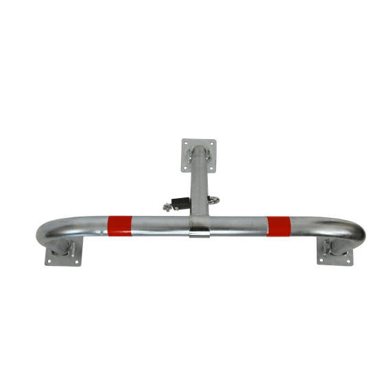 Arceau de parking SPM1 ECO V2 - Tube acier galvanisé Ø 45 mm avec deux bandes rouges, cadenas renforcé et 12 points d'ancrage_3