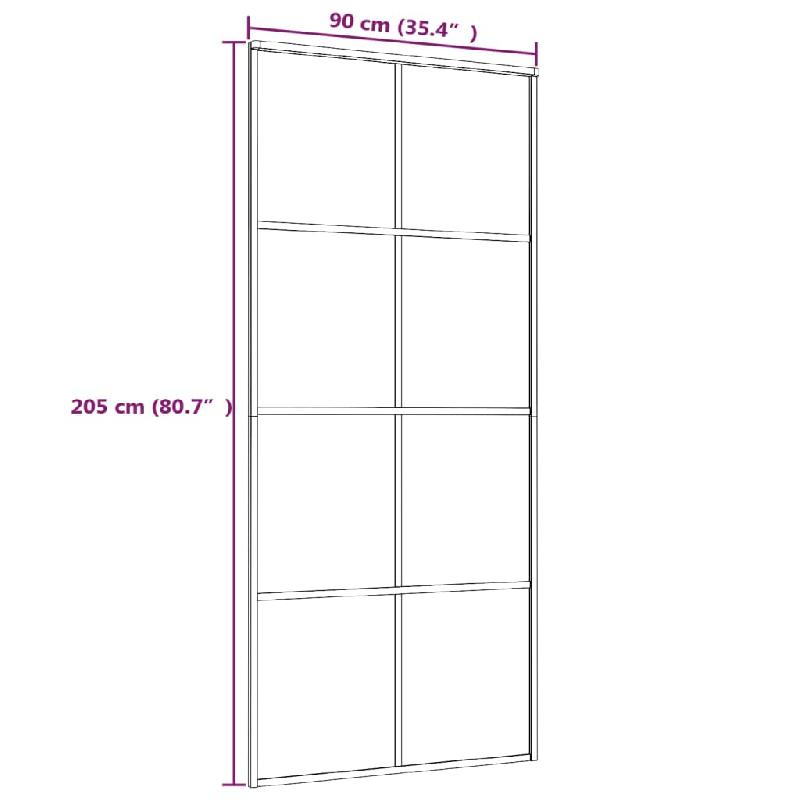 Vidaxl porte coulissante verre esg dépoli et aluminium 90x205 cm noir 151671_3