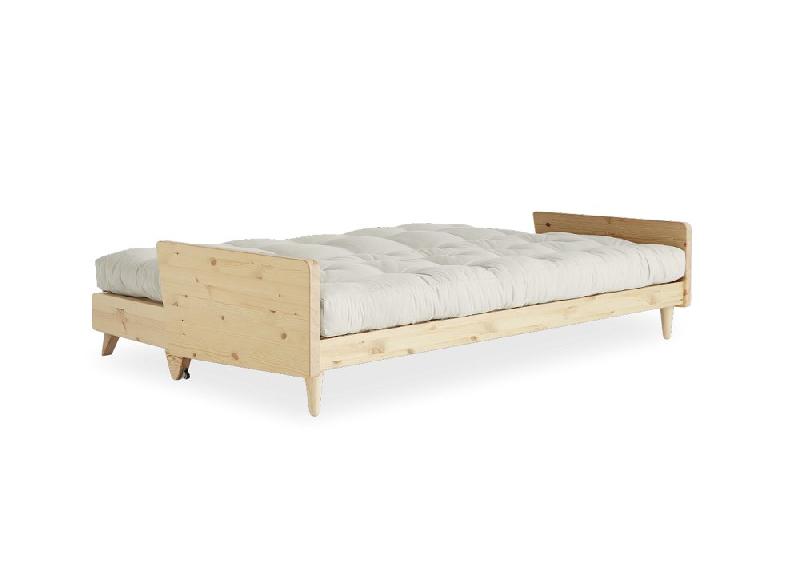 Canapé 3 places convertible Indie - Style scandinave - Futon écru 130x190 cm - Marque KARUP_3