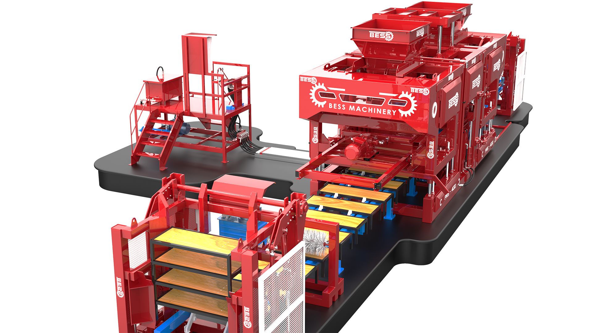 Machine à briquettes automatique PRS-402 - Capacité 300 m² de pavés en 8 heures - Production de briquettes, bordures et blocs creux_3