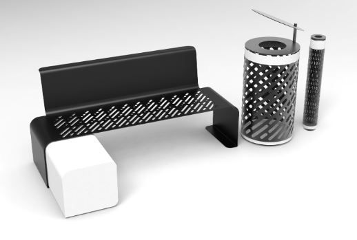 Banc DELFO - design contemporain - 2000mm de longueur, en acier avec option bloc béton_3