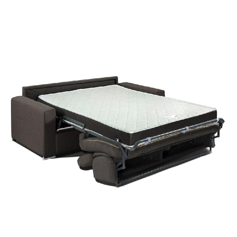 Canapé convertible express Sidney - Sommier à lattes 160 cm - Matelas 16 cm - Tissu gris anthracite_3