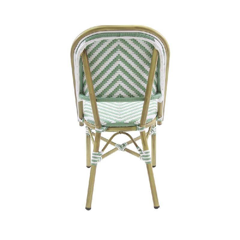 Paris - Chaise de bistrot en rotin synthétique bambou-blanc/vert pastel_3