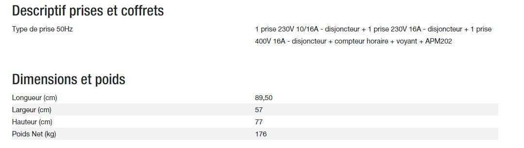 Technic 15000TA C5 - Groupe électrogène triphasé Kohler - 11,20 kW max - 14,40 kVA - 400 V_3