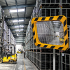 Miroir de sécurité industriel - cadre jaune et noir - optique incassable - vision 90° - fixation résistante au vent_3