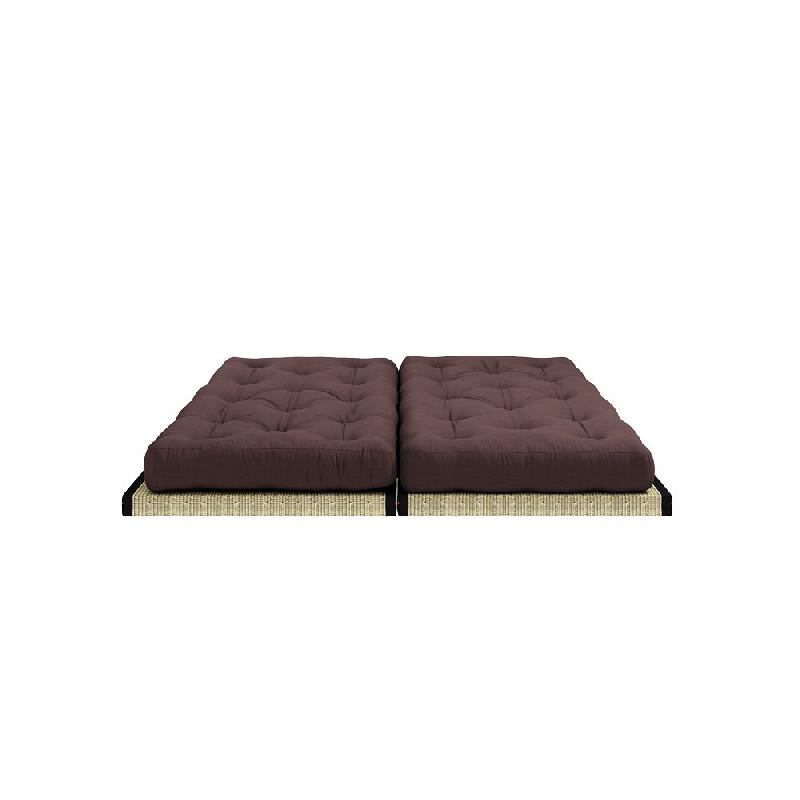 Banquette futon tatami CHICO marron - Couchage modulable 2 x 70 x 200 cm ou 140 x 200 cm - Marque KARUP_3