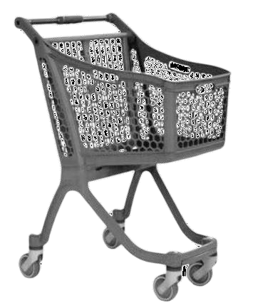 Chariot libre-service 75L - poignée personnalisée - lot de 5 - 78L - roulettes pivotantes 100mm_3