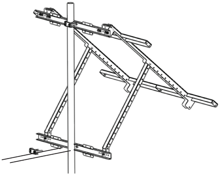 Support universel inclinable Uniteck - panneau solaire 300W - acier galvanisé - inclinaison 0° à 90°_3