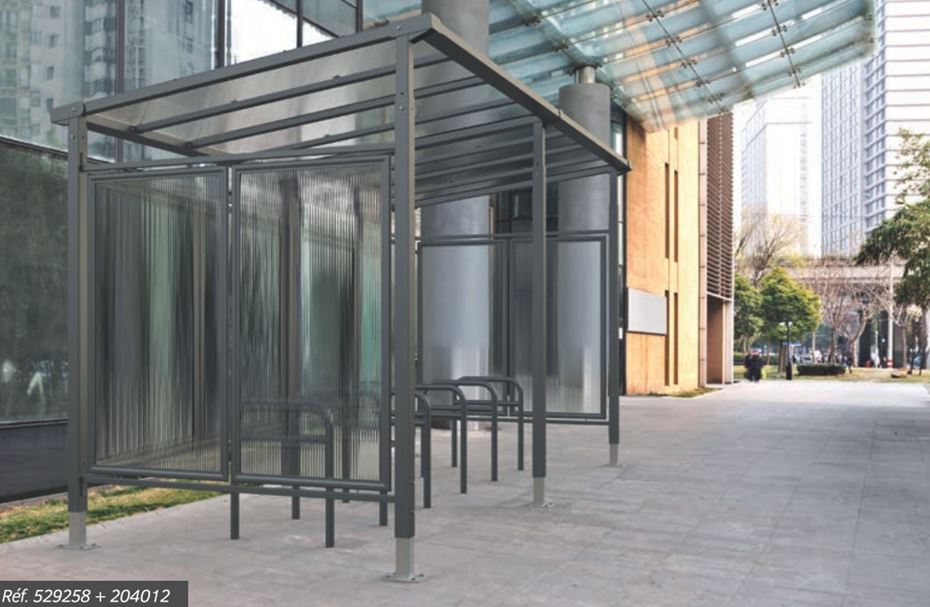 Abri vélos classique bicolore MILAN - style moderne et toiture coupe-vent_3