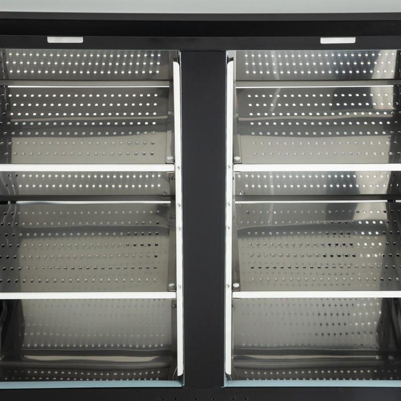 Arrière-bar avec 2 portes et 4 tiroirs série U - 698 litres | Polar - GL456_3