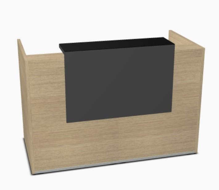 Comptoir d'accueil lumineux pour 2 personnes TERA  - MDD - 246, Chêne Canadien, Gris ombre_3