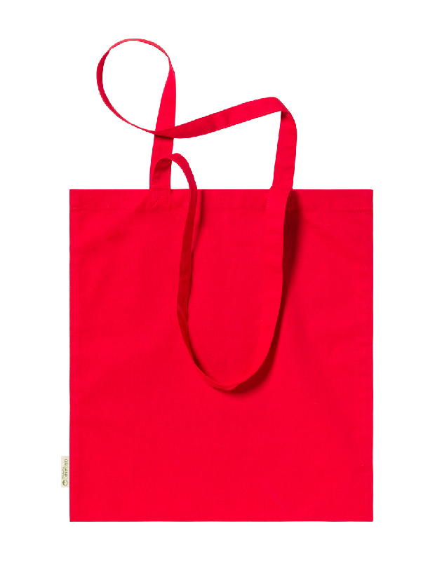 Tote bag en coton biologique - longues poignées - 100% coton biologique 140 g/m² - couleur rouge_3