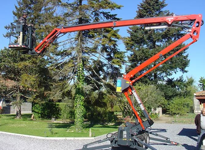 Nacelle araignée semi-automotrice 16,40m - Pneumatiques ou chenilles - LEGUAN 165 - Hauteur de travail 16,40m - Déport maxi 7,85m_3