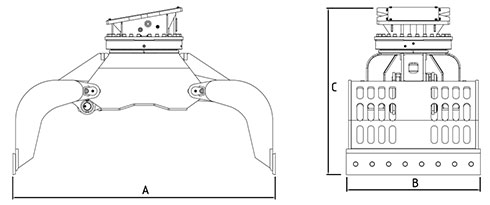 Pince de démolition et de tri Rotar RG 60-N - tête rotative puissante et coques résistantes en acier HARDOX_3