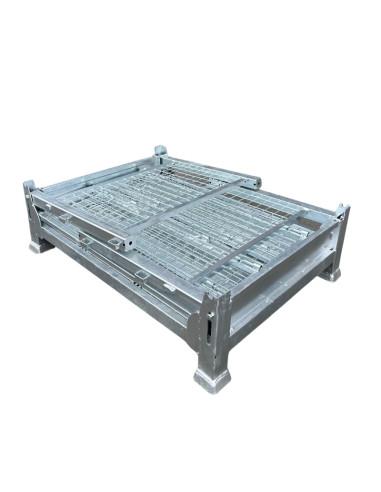 Rack de stockage - Panier grillagé pliable en acier galvanisé - 122 cm x 90 cm - Charge max 1200 kg_3