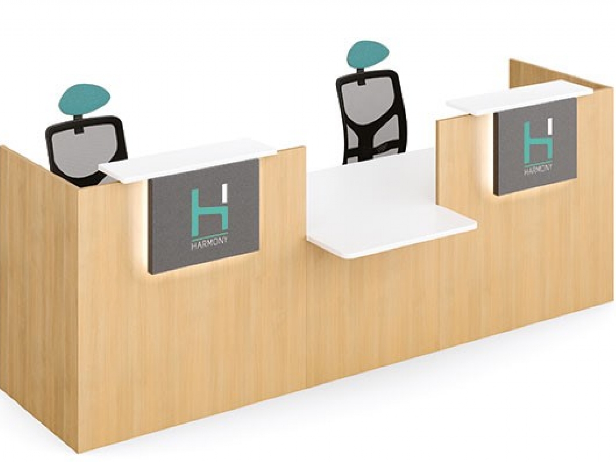 Banque d'accueil moderne et lumineuse - IMAGE avec personnalisation et design contemporain_3