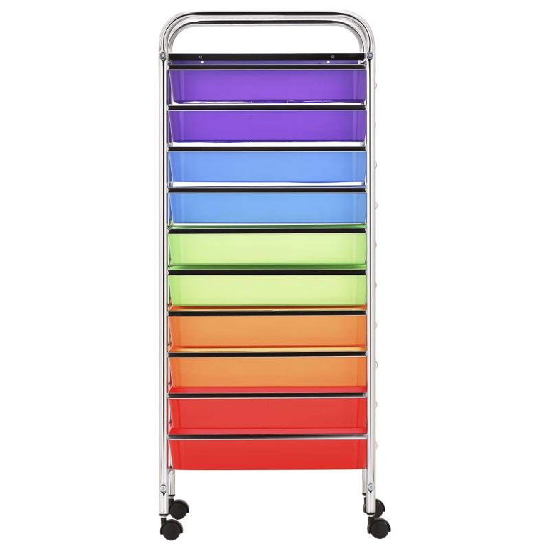 Vidaxl chariot rangement mobile à 15 tiroirs xxl multicolore plastique 320410_3