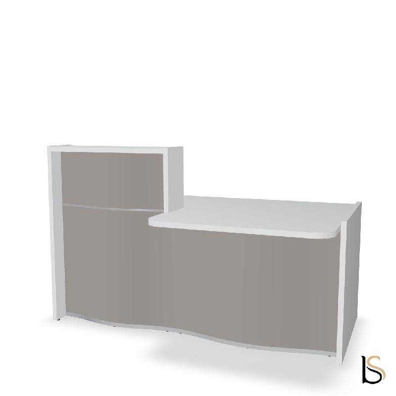 Banque d'accueil compacte WAVE avec plateau bas - MDD - 178, Droite, Taupe mat_0