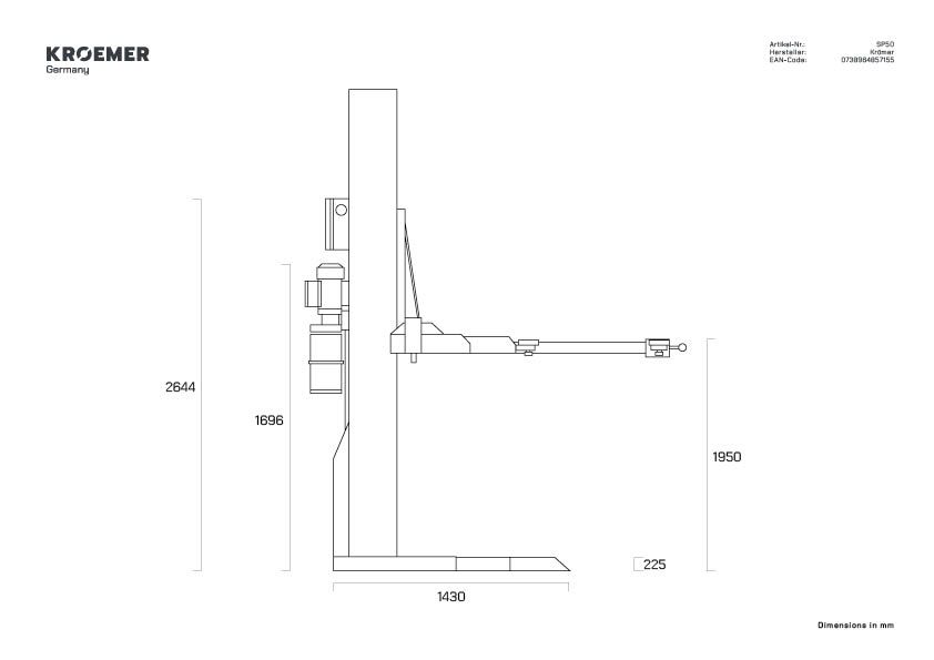 Pont élévateur 1 colonne alimenté par batterie « Dordogne » KROEMER ? SP50_3