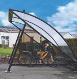 Abri-vélos Demi-Lune - robuste et élégant pour le rangement des deux-roues, avec bardages latéraux et range-vélos intégré_3