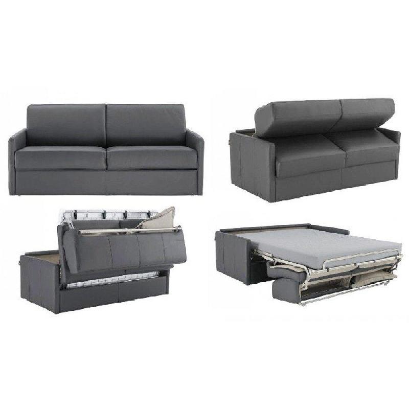Canapé lit SUN convertible express - 140cm - sommier à lattes - matelas 16cm en mousse polyuréthane - gris graphite_3