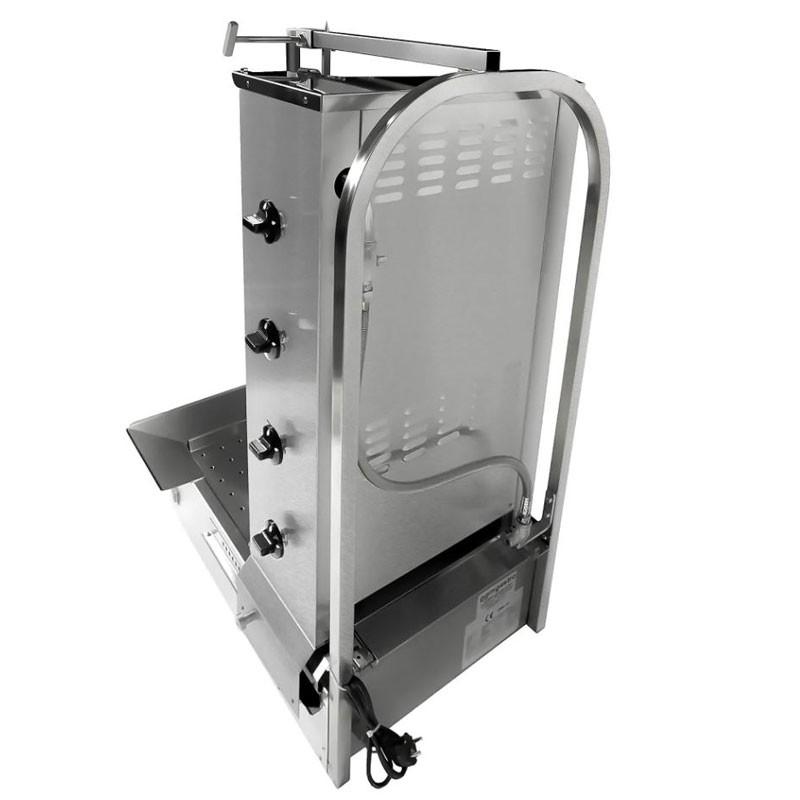 Grill Döner kebab gaz 4 brûleurs max 60 kg avec tôle de protection - moteur en bas_3