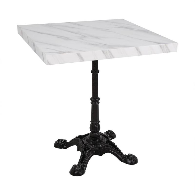 Plateau de table carré pré-percé effet marbre 700 mm | Bolero - DT446_3