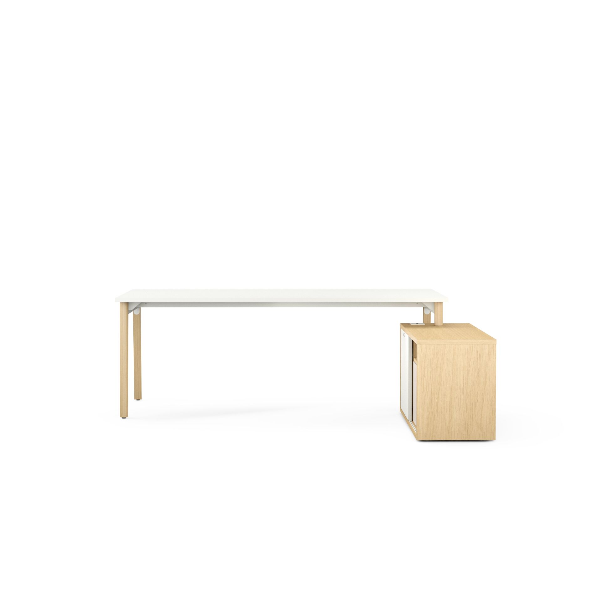 Bureau de direction ROBIN - contemporain avec rangements en hêtre massif - fabriqué en France, PEFC, antibactérien_3