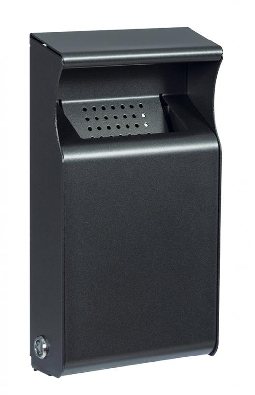 Cendrier mural d'extérieur en acier poudré anti-UV avec serrure à clé triangulaire - 1L - 600 mégots - Kopa_3