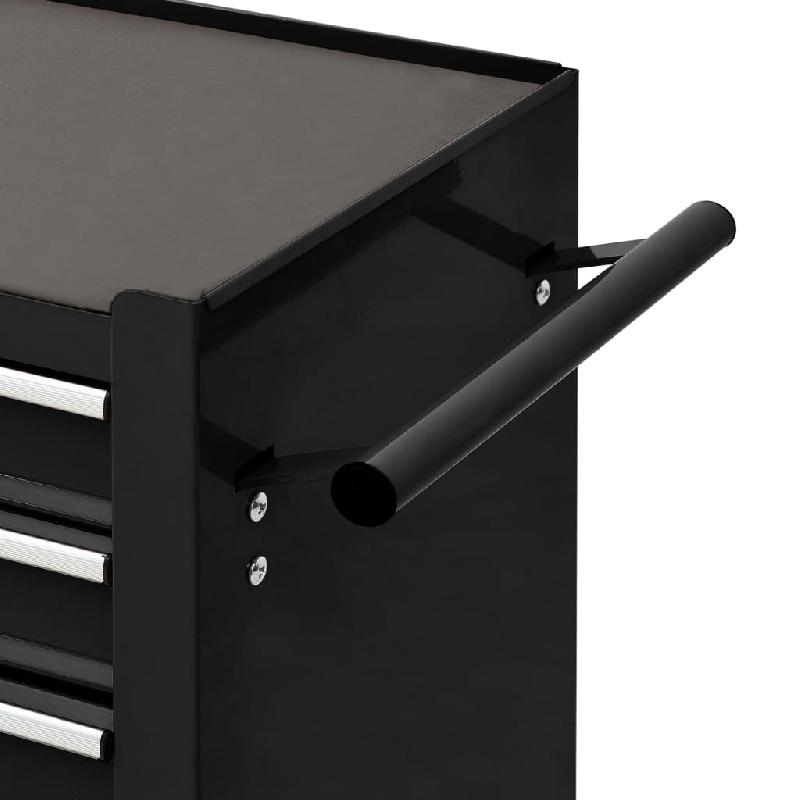 Vidaxl chariot à outils avec 4 tiroirs acier noir 147189_3